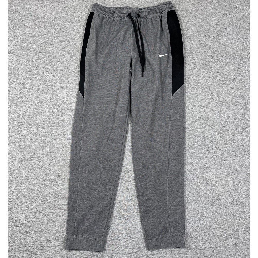Nike Dri-Fit Showtime Basketball Jogger Pants Mens Large Gray Black Sports